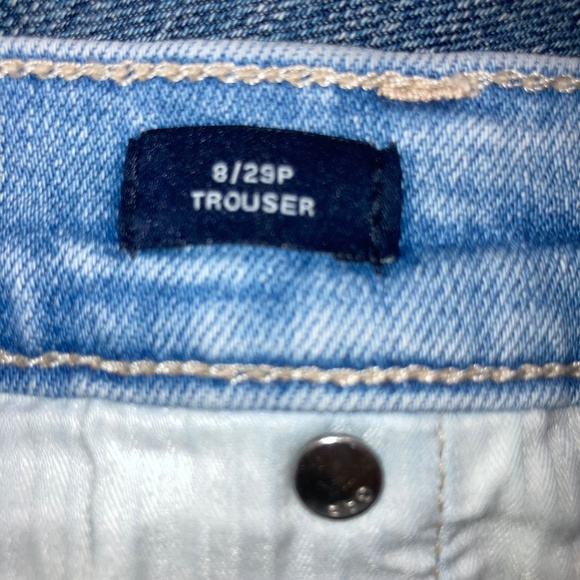 Gap Light Wash Trouser Style High Rise Denim Jeans Size 8 Petite - Picture 7 of 8
